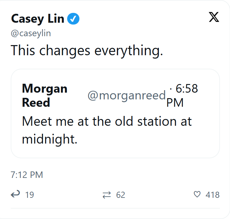 A tweet quoting another account's post, the quoted tweet shown in a bordered card beneath it