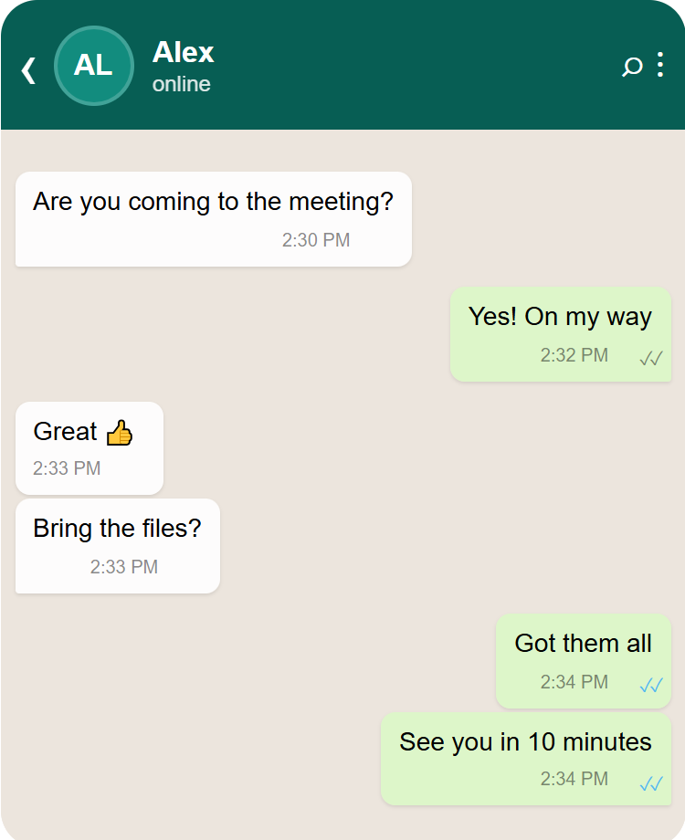 WhatsApp Chat Example